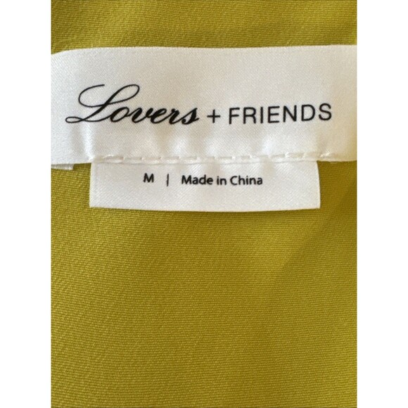 Lovers + Friends Nate Size M Front Tie Cut Out Mini Dress Chartreuse Yellow - Picture 6 of 13